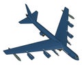 Blue millitary airplane with missiles vector illustration