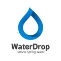 Blue Mineral Bottled Spring Water Drop logo template