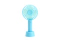 Blue mini electric portable fan Royalty Free Stock Photo