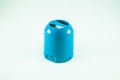 Blue mini portable speaker on a white backrground. Royalty Free Stock Photo