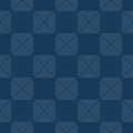 Blue minimal geometric seamless pattern with small squares, rhombuses, dot, grid Royalty Free Stock Photo