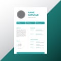 Blue minimalist modern resume cv design template