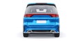 Blue Minivan family city car. Premium Business Car. 3D illustration