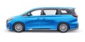 Blue Minivan family city car. Premium Business Car. 3D illustration