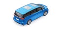 Blue Minivan family city car. Premium Business Car. 3D illustration