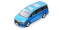 Blue Minivan family city car. Premium Business Car. 3D illustration