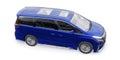 Blue Minivan family city car. Premium Business Car. 3D illustration