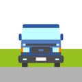 Blue minivan vector illustration flat style front