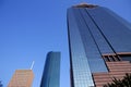 Blue mirror glass facade skyscraper buildings Royalty Free Stock Photo