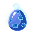 Blue Misty Egg, Fantastic Natural Element Egg-Shaped Bright Color Vector Icon Royalty Free Stock Photo