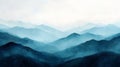 Blue Misty Mountain Range Landscape Royalty Free Stock Photo