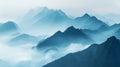 Blue Misty Mountain Range Landscape Royalty Free Stock Photo