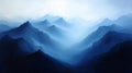 Blue Misty Mountain Range Landscape Royalty Free Stock Photo