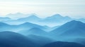 Blue Misty Mountain Range Landscape Royalty Free Stock Photo