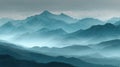 Blue Misty Mountain Range Landscape Royalty Free Stock Photo
