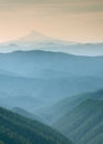 Blue misty view of Mt Adams