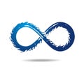 Blue mobius loop reminiscent of horror movies. Untidy infinity symbol