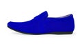 Blue moccasins on white