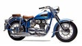 Blue Model Motorcycle On White Background