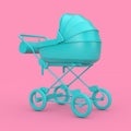 Blue Modern Baby Carriage, Stroller, Pram Mock Up. 3d Rendering Royalty Free Stock Photo