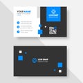 Blue modern creative business card design template. Royalty Free Stock Photo