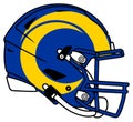 The blue modern helmet of the Los Angeles Rams American football team