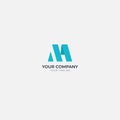 Blue modern letter M H logo design Royalty Free Stock Photo