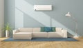 Modern living room with air conditioner Royalty Free Stock Photo