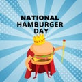 Blue Modern National Hamburger Day Instagram Post
