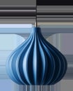 Blue modern pendant light with ribbed design, home decoration concept Royalty Free Stock Photo