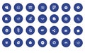Blue modern social media icons