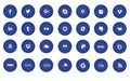 Blue modern social media icons