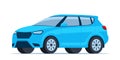 Blue modern Suv car, side view. Vector illustration Royalty Free Stock Photo