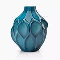 Blue modern vase isolated on white background