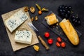 Blue Mold Gorgonzola Cheese with Food Royalty Free Stock Photo