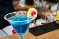 Blue molecular drink Royalty Free Stock Photo