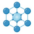 Blue molecular structure illustration depicting interconnected atoms and bonds in science Royalty Free Stock Photo