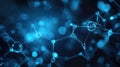 Abstract Science Network Connection, Molecular Structure, Digital Blue Glow Royalty Free Stock Photo