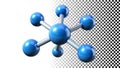 Blue molecule structure science chemistry atom connection bond png transparent image Generative AI Royalty Free Stock Photo