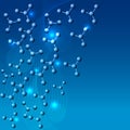Blue molecules background