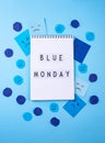 Blue monday concept, post-holiday blues Royalty Free Stock Photo