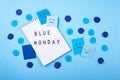 Blue monday concept, post-holiday blues Royalty Free Stock Photo