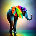 Blue Monday elephant concept, the most sad and depressing day of the year, generative ai