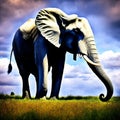 Blue Monday elephant concept, the most sad and depressing day of the year, generative ai