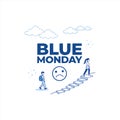 Blue Monday Sad Emotion Concept Illustration Royalty Free Stock Photo