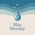 Blue Monday Sad Face Illustration Royalty Free Stock Photo