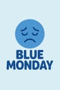 Blue Monday Sad Face Illustration Royalty Free Stock Photo