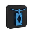 Blue Money laundering icon isolated on transparent background. Money crime concept. Black square button.