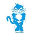 Blue monkey with a cold Royalty Free Stock Photo