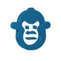 Blue Monkey icon isolated on transparent background. Animal symbol.